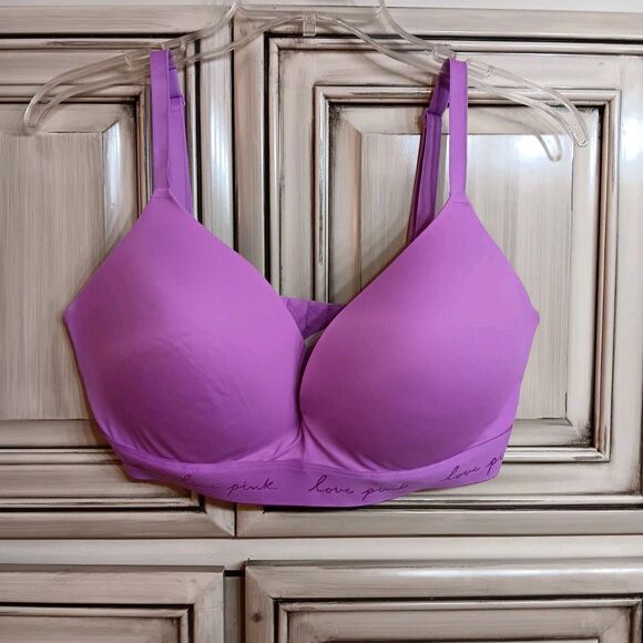 PINK Victorias Secret Women 38DD Wear Everywhere T-Shirt Push Up‎ Bra Pink - Picture 1 of 5